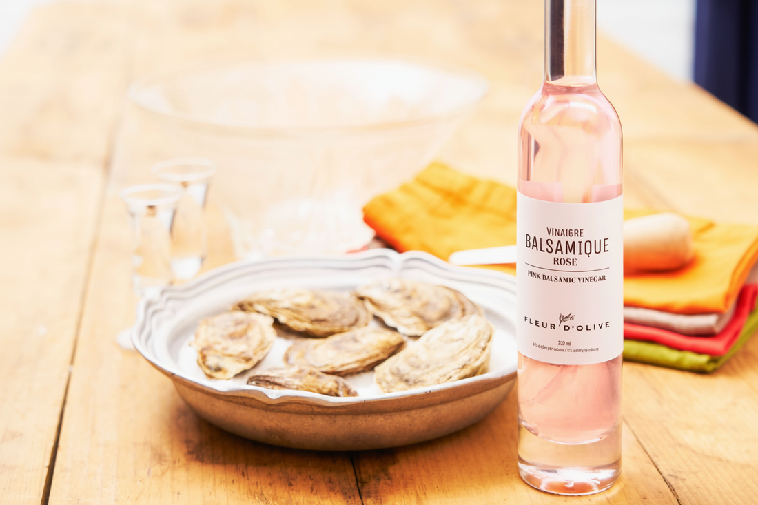 Vinaigre balsamique rosé avec huîtres